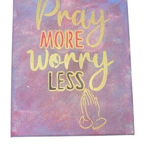 Inspirational Canvas Art - Pray More Worry Less